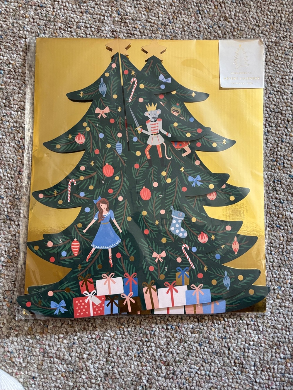 Rifle Paper Co. Green & Gold Illustrated Christmas Tree Advent